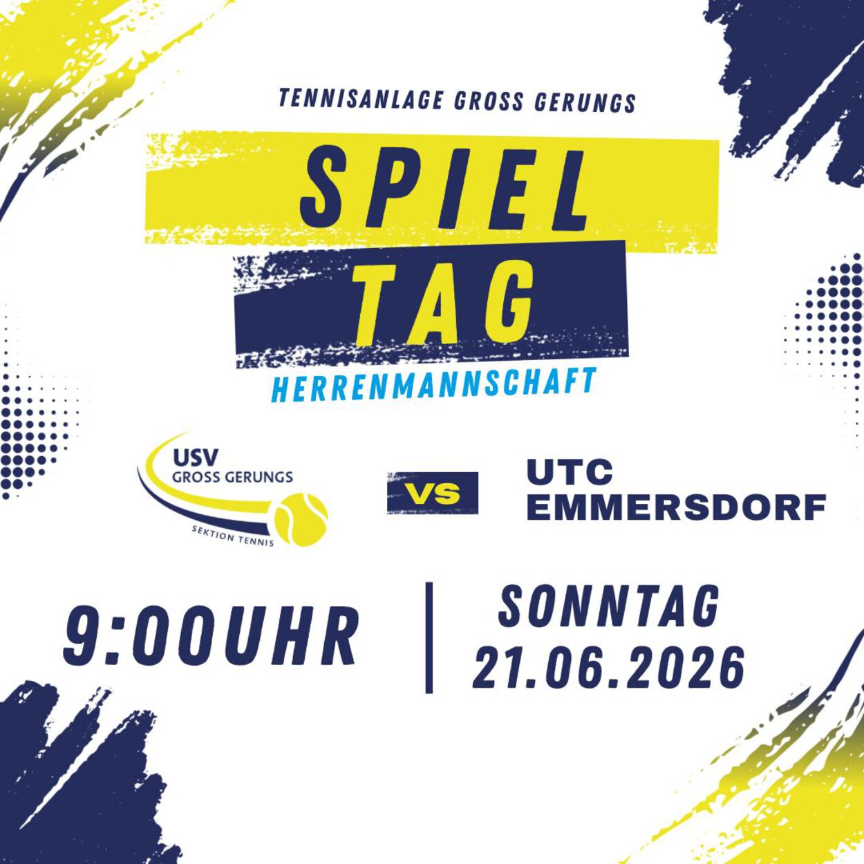 Sonntag 21.06., 09:00 Uhr Meisterschaft Herren gegen Emmersdorf