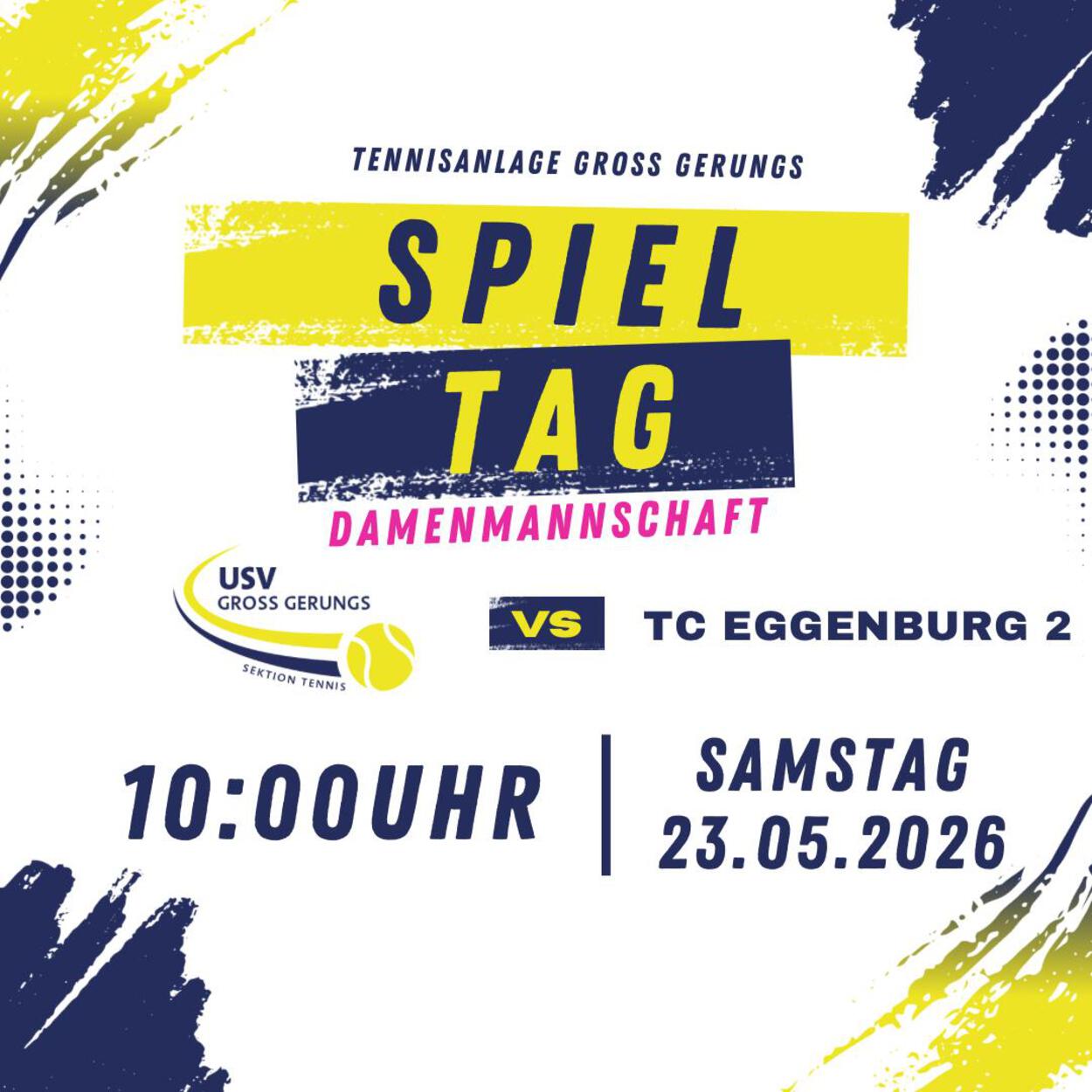 Samstag 23.05., 10:00 Uhr Meisterschaft Damen gegen Eggenburg - Ersatztermin