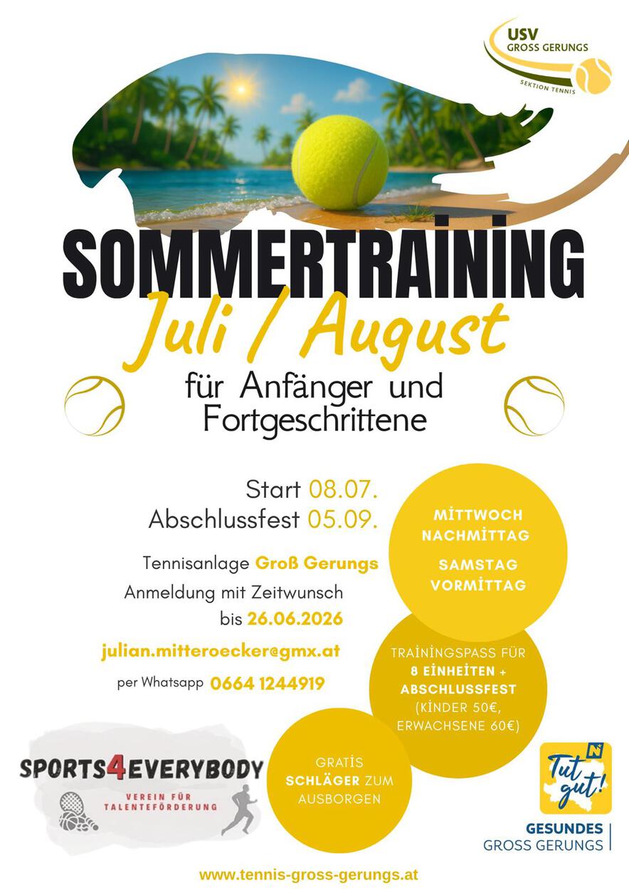 Sommertraining für Kinder u. Erwachsene